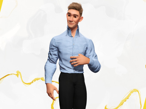 Toon Modern Man classic in Slim Fit Clothes 3D मॉडल