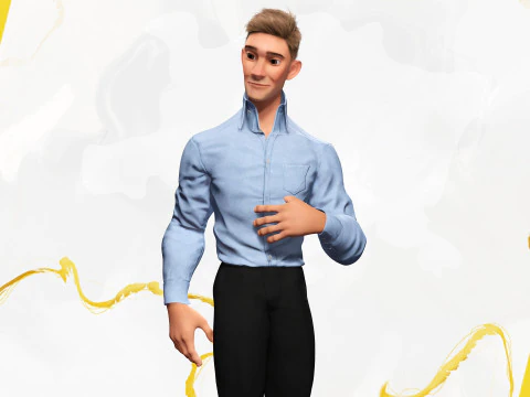 Toon Modern Man classic in Slim Fit Clothes 3D Model