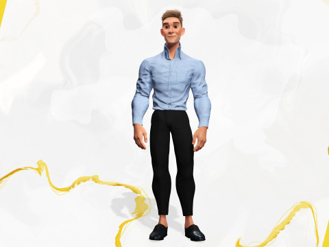 Toon Modern Man classic in Slim Fit Clothes 3D मॉडल