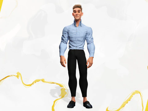 Toon Modern Man classic in Slim Fit Clothes 3D Model