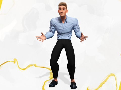 Toon Modern Man classic in Slim Fit Clothes 3D मॉडल