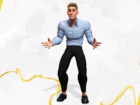 Toon Modern Man classic in Slim Fit Clothes 3D Model