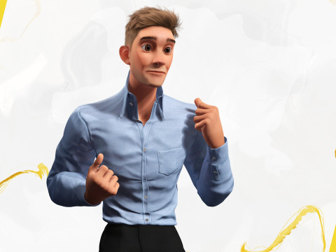 Toon Modern Man classic in Slim Fit Clothes 3D मॉडल