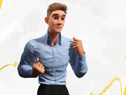 Toon Modern Man classic in Slim Fit Clothes 3D Model