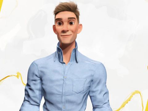 Toon Modern Man classic in Slim Fit Clothes 3D Model