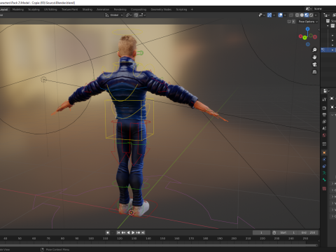 Stylized Man in blue winter jacket Modèle 3D