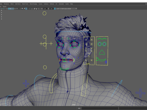 Stylized Man in blue winter jacket Modèle 3D