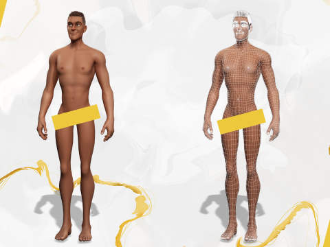 Cartoon Casual Man in Jeans and Sweater HQ 3D 模型