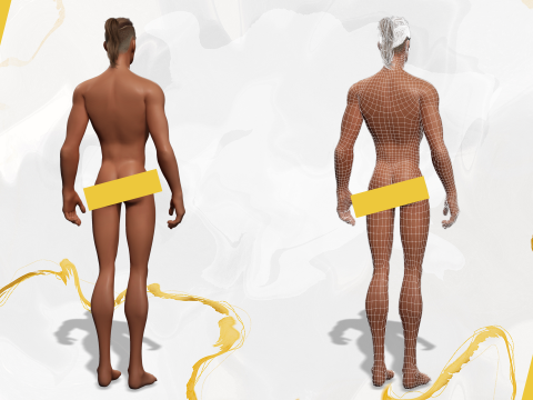 Cartoon Casual Man in Jeans and Sweater HQ 3D 模型