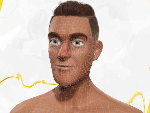 Cartoon Casual Man in Jeans and Sweater HQ 3D 模型