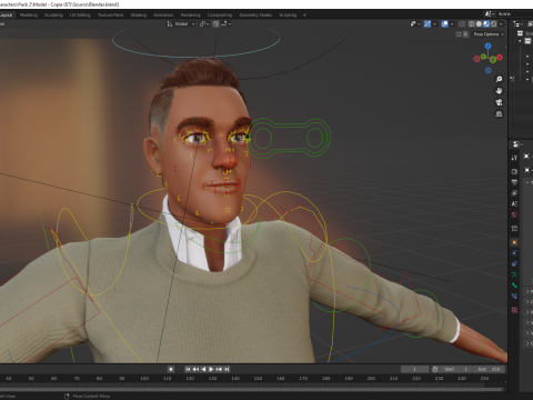 Cartoon Casual Man in Jeans and Sweater HQ 3D 模型