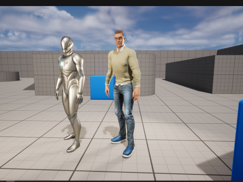Cartoon Casual Man in Jeans and Sweater HQ 3D 模型