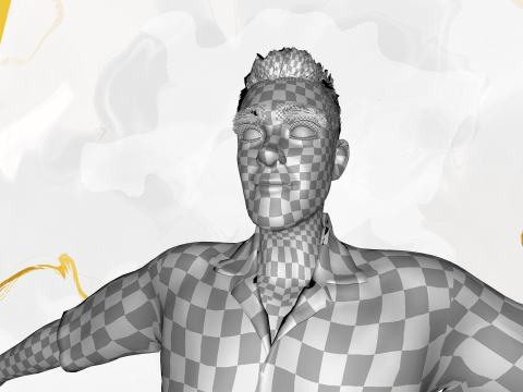 Cartoon Man in Tropical Shirt and Sandals 3D Model