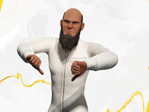 Cartoon Imam Spiritual Leader Muslim Religious 3D Model