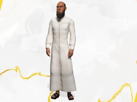 Cartoon Imam Spiritual Leader Muslim Religious 3D Model