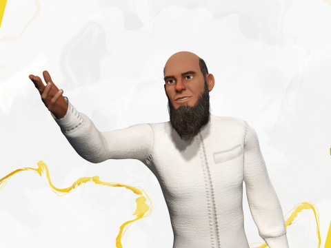 Cartoon Imam Spiritual Leader Muslim Religious 3D Model