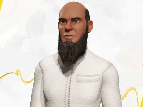 Cartoon Imam Spiritual Leader Muslim Religious 3D Model