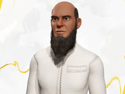 Cartoon Imam Spiritual Leader Muslim Religious 3D Model