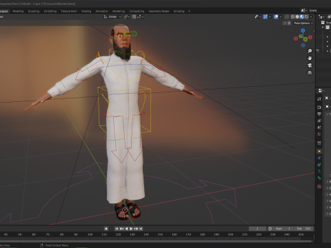 Cartoon Imam Spiritual Leader Muslim Religious 3D Model