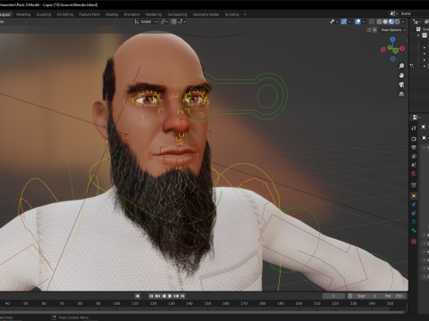 Cartoon Imam Spiritual Leader Muslim Religious 3D Model