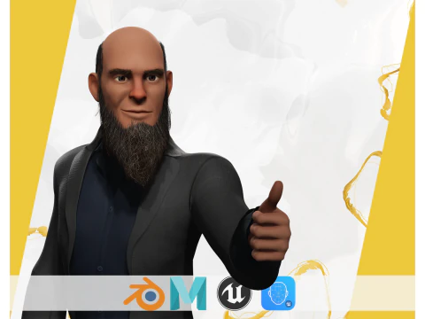 Empres&aacute;rio estilizado de l&iacute;der mu&ccedil;ulmano moderno Modelo 3D