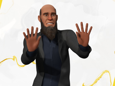 Modern Muslim Leader Stylized Businessman Model 3D