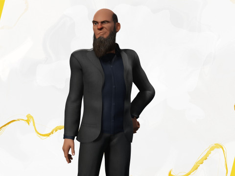 Modern Muslim Leader Stylized Businessman Model 3D