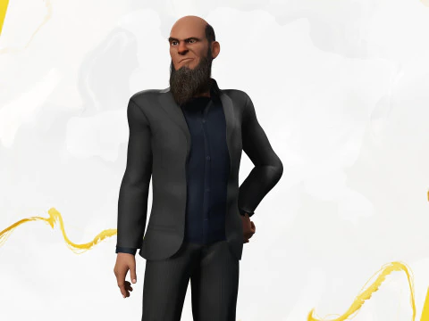Modern Muslim Leader Stylized Businessman 3D Model
