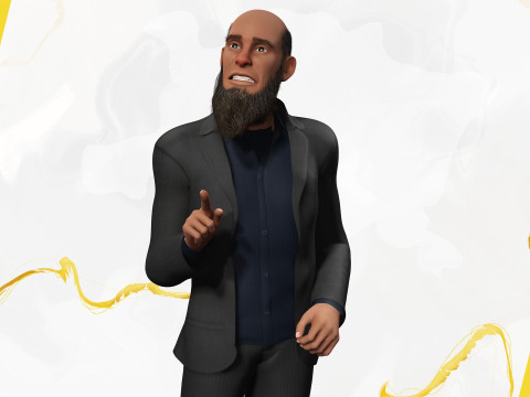 Modern Muslim Leader Stylized Businessman Model 3D