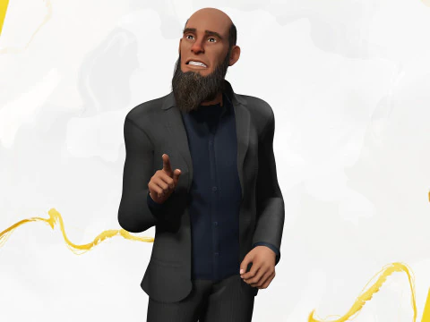 Modern Muslim Leader Stylized Businessman 3D Model