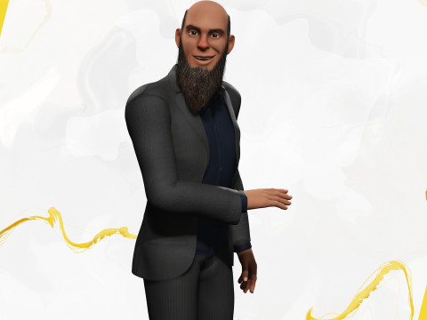 Modern Muslim Leader Stylized Businessman Model 3D