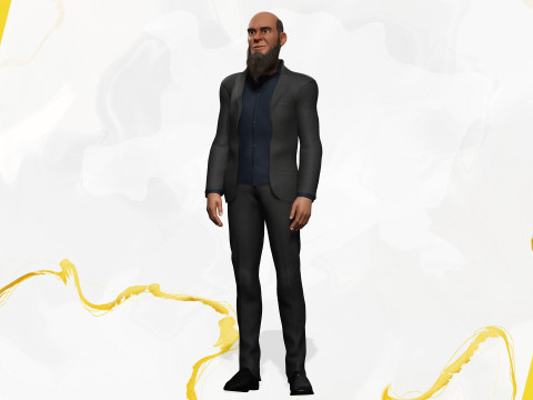Modern Muslim Leader Stylized Businessman Model 3D
