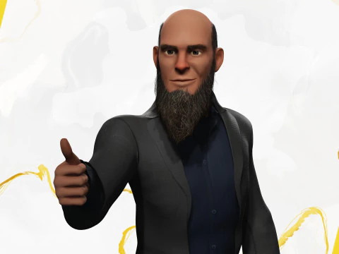 Modern Muslim Leader Stylized Businessman 3D Model