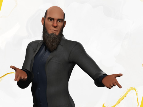 Modern Muslim Leader Stylized Businessman Model 3D