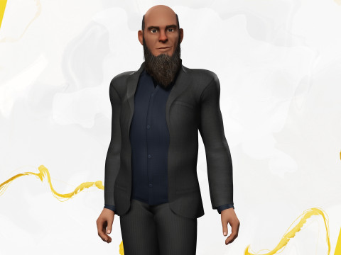 Modern Muslim Leader Stylized Businessman Model 3D