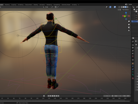 Bald and bearded elderly man in sweater 3D 模型