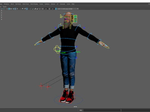 Bald and bearded elderly man in sweater 3D Model