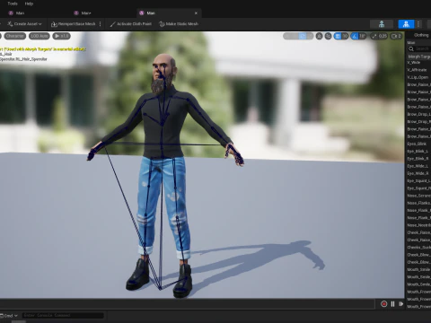 Bald and bearded elderly man in sweater 3D Model