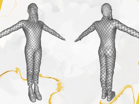 Bald and bearded elderly man in sweater 3D Model