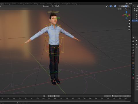Cartoon Handsome Man in Casual Shirt 3Dモデル