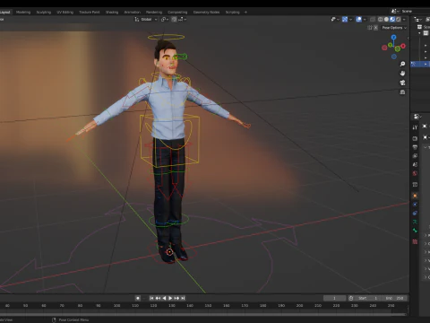 Cartoon Handsome Man in Casual Shirt 3D Model
