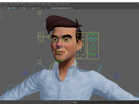 Cartoon Handsome Man in Casual Shirt 3D Model