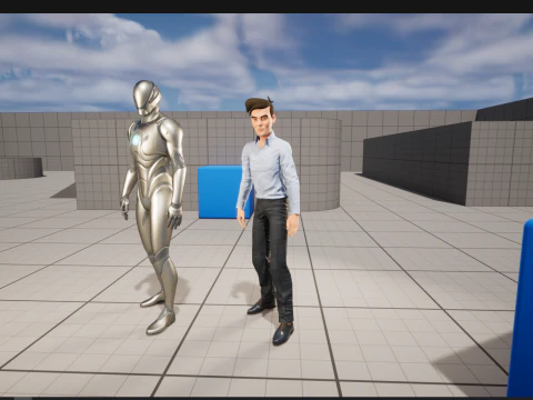 Cartoon Handsome Man in Casual Shirt 3D Model