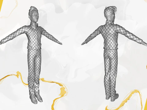Cartoon Handsome Man in Casual Shirt 3D Model