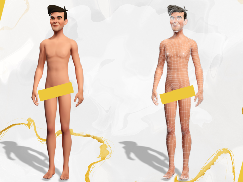 Casual character man in jeans 3D 모델