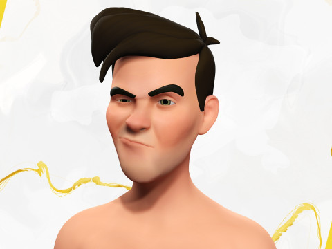 Casual character man in jeans 3D 모델