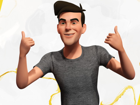 Casual character man in jeans 3D 모델