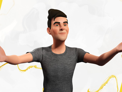 Casual character man in jeans 3D 모델