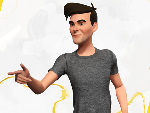 Casual character man in jeans 3D 모델