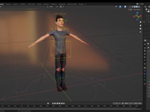 Casual character man in jeans 3D 모델